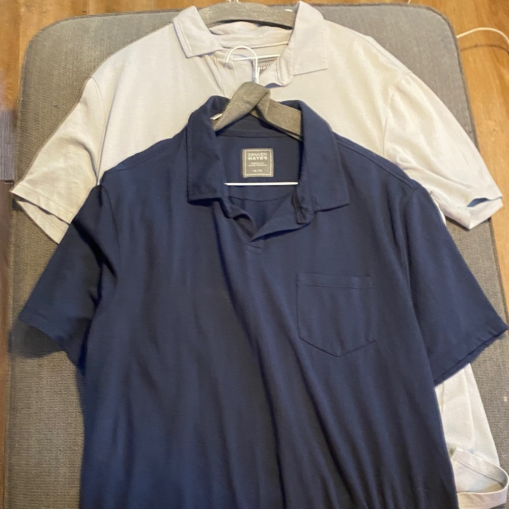 Denver Hayes Men's Polo Shirts in Navy and Beige